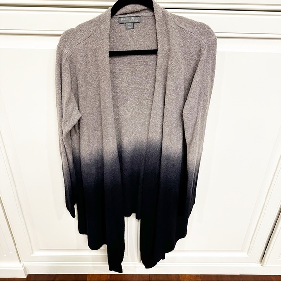 Barefoot Dreams Cozy Chic Lite Women’s Navy Grey Open Waterfall Cardigan Sweater - Picture 2 of 8